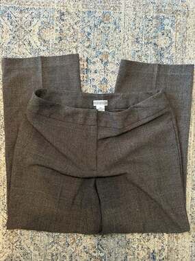 Investments Womens Brown Plaid Glen Check Office Career Pants Size 14S